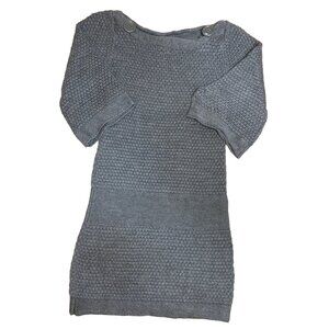 Admit One Womens Grey Knit Sweater Dress With Button Detail Size L 100% Acrylic